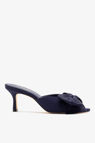 Mule Peep Toe Elle Seda Azul Mule Larroudé