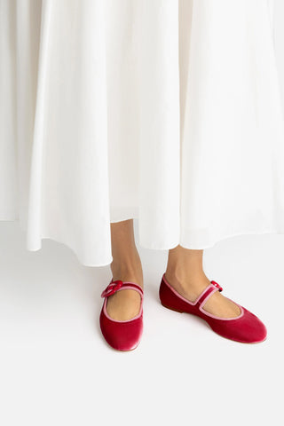 Sapatilha Verona Veludo Rosa Ballerina Larroudé