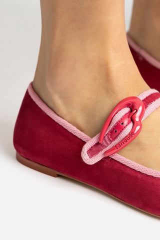 Sapatilha Verona Veludo Rosa Ballerina Larroudé