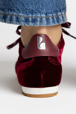 Tênis Stella Veludo e Couro Vinho Sneaker Larroudé