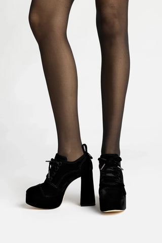 Bota Plataforma Eleonor Veludo Preto Boot Larroudé