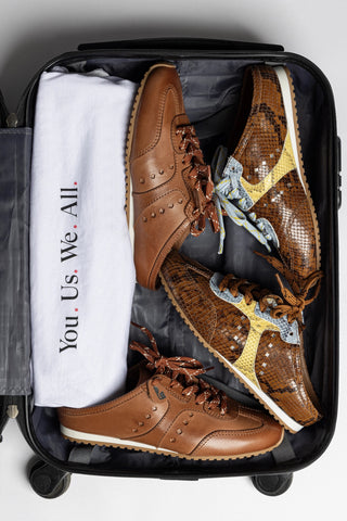 Mule Stella Couro Cobra Marrom, Couro Cobra Azul e Couro Cobra Amarelo Sneaker Larroudé