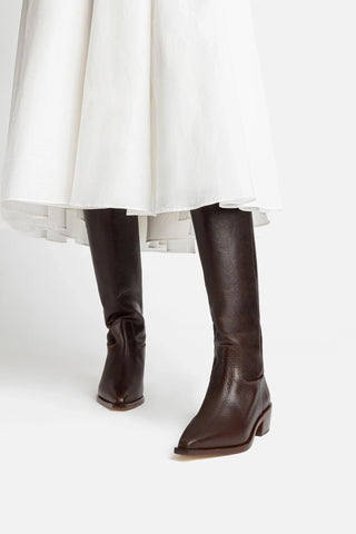 Bota Florencia Couro Marrom Boot Larroudé