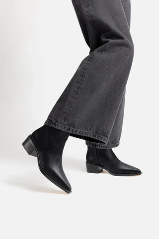 Bota Florencia Low Couro Preto