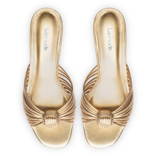Mule Valerie Couro Dourado