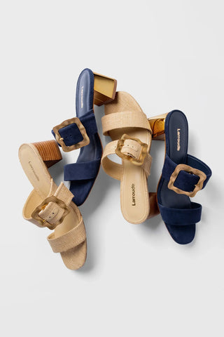 Mule Maria Ráfia Bege Sandal Larroudé