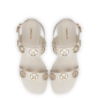 Sandália Flat Milan Couro Off White