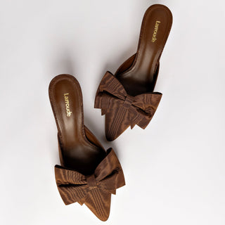 Mule Elle Mini Seda Marrom