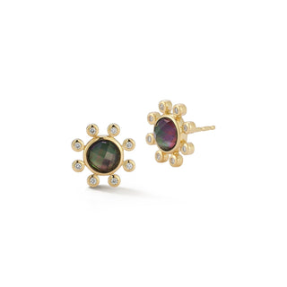 Little Dipper Studs - Grey Mother of Pearl