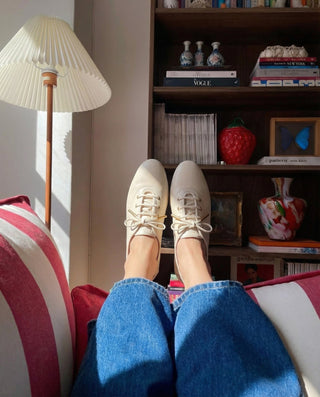 Tênis Liza Couro Off White Oxford Larroudé