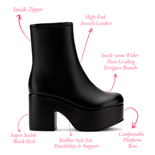 Bota Miso Couro Stretch Preto