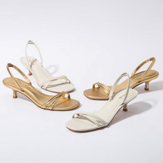 Sandália Annie Mini Couro Off White
